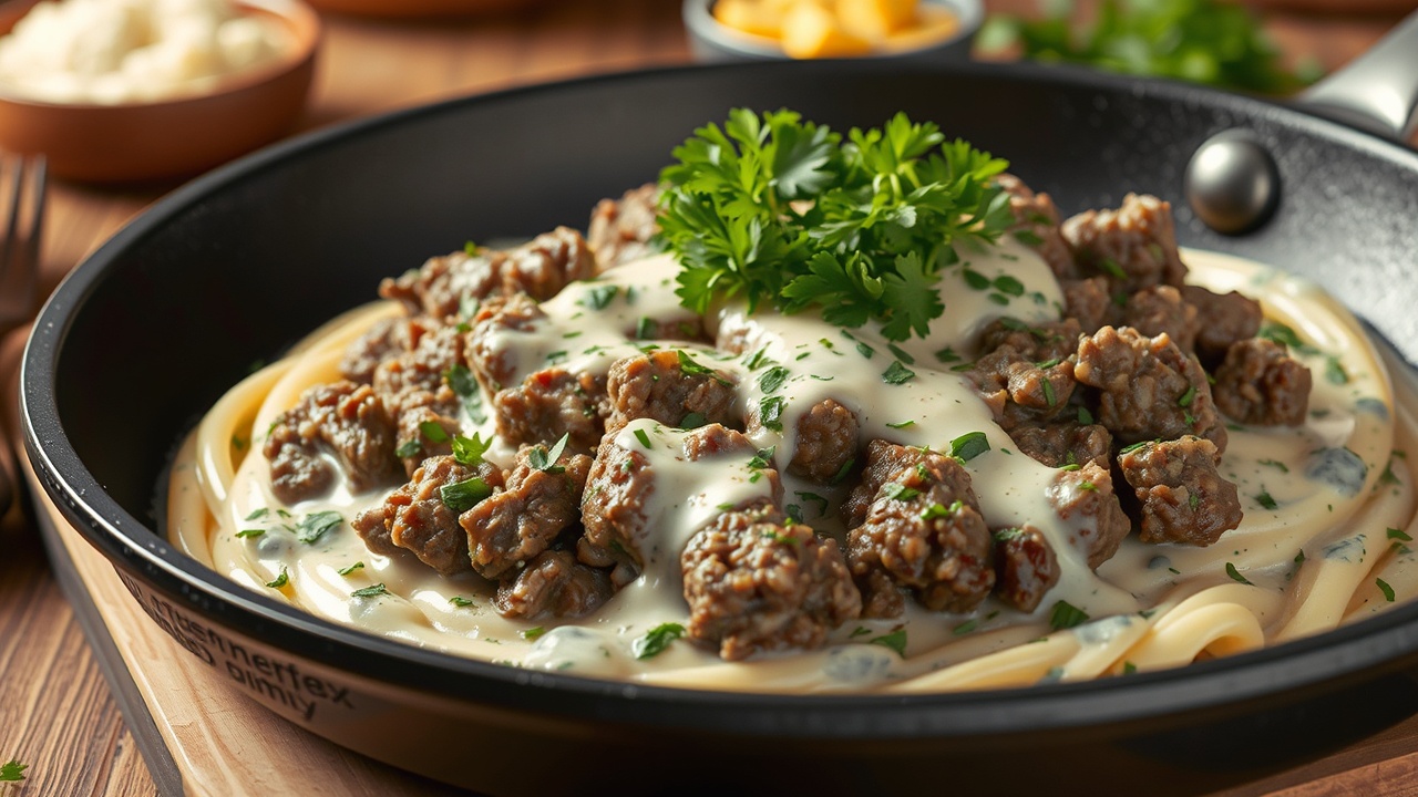 Ground beef and alfredo recipes