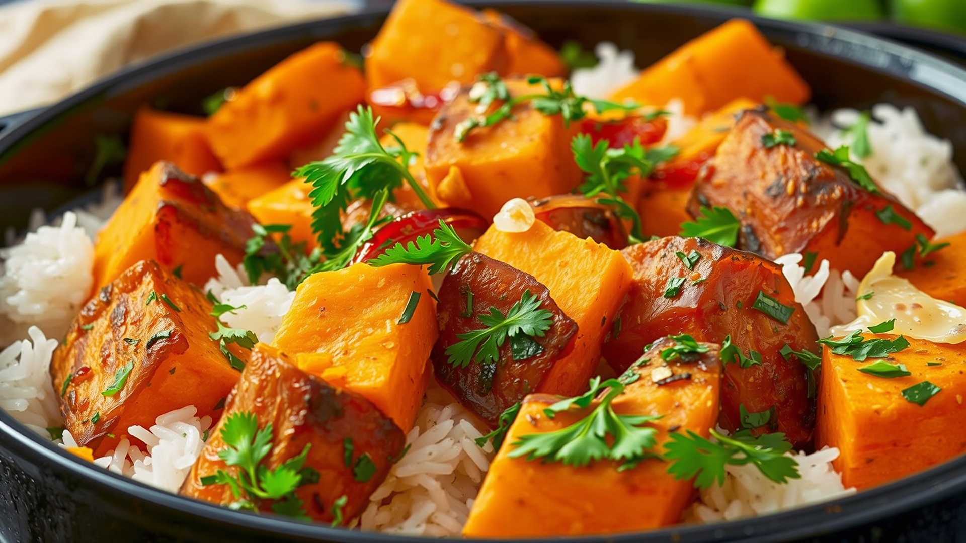 one pot meal recipe with sweet potatoes -rice